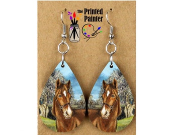 Horse Earrings, Handmade Dangle Earrings, Unique Jewelry Gift for Her