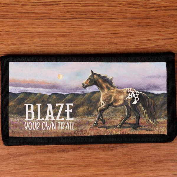 Horse Checkbook Cover / Just A Girl Who Loves Horses / Blaze Your Own Trail / Horse Collection / Fun Gift for Men and Women / Unique Design