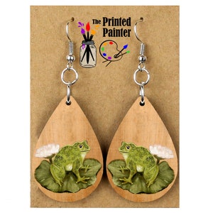 Frog Earrings, Unique Frog Dangle Earrings, Frog Jewelry, Cute Summer Earrings for the Funky Frog Lover, Fun Earrings for Gifts