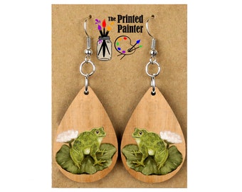 Frog Earrings, Unique Frog Dangle Earrings, Frog Jewelry, Cute Summer Earrings for the Funky Frog Lover, Fun Earrings for Gifts