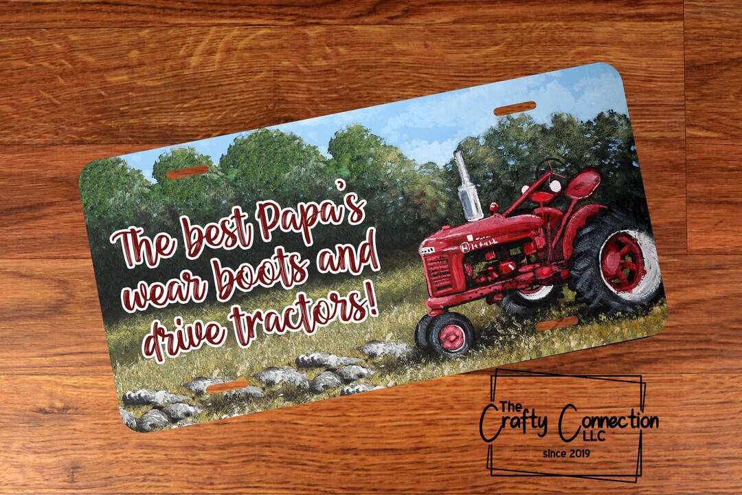 Red Tractor License Plate, License Plate Tractor, Farm Front License