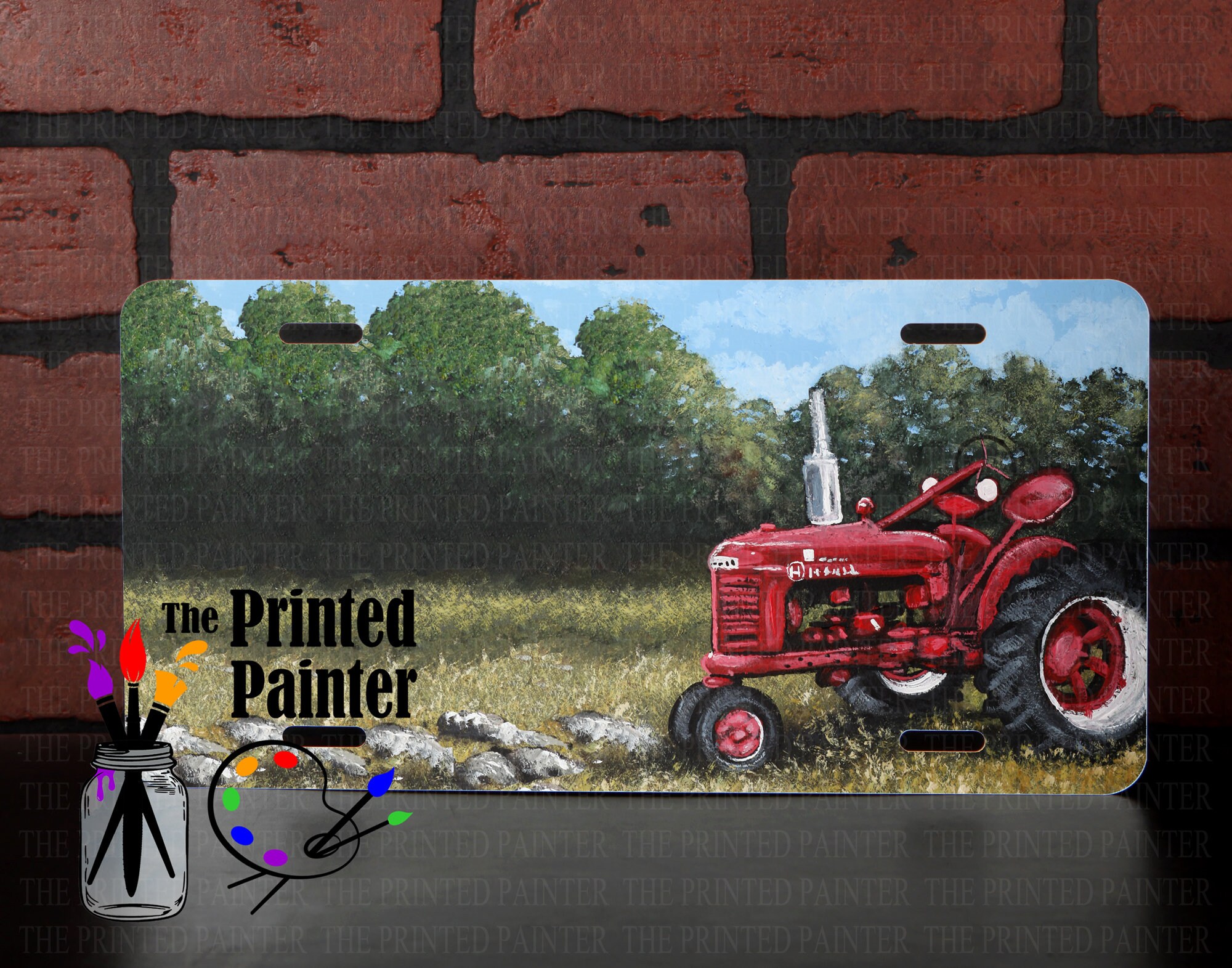 Farm Tractor License Plate / Red Farm Tractor Vanity License Etsy
