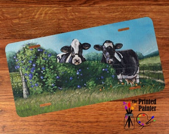 Cows Front License Plate - Custom License Plate - Holstein Cows Vanity Car Tag