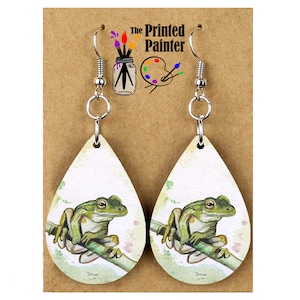 Frog Earrings, Unique Frog Dangle Earrings, Frog Jewelry, Fun Earrings for Gifts, Cute Summer Earrings for the Funky Frog Lover