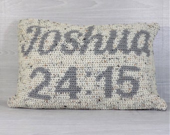 Joshua 24:15 Crochet Pillow Pattern/Tapestry Crochet/Crochet Pillow Cover