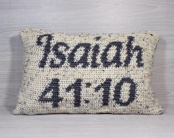 Isaiah 41:10 Crochet Pillow Pattern/Tapestry Crochet/Crochet Pillow Cover