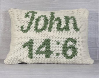 John 14:6 Crochet Pillow Pattern/Tapestry Crochet/Crochet Pillow Cover