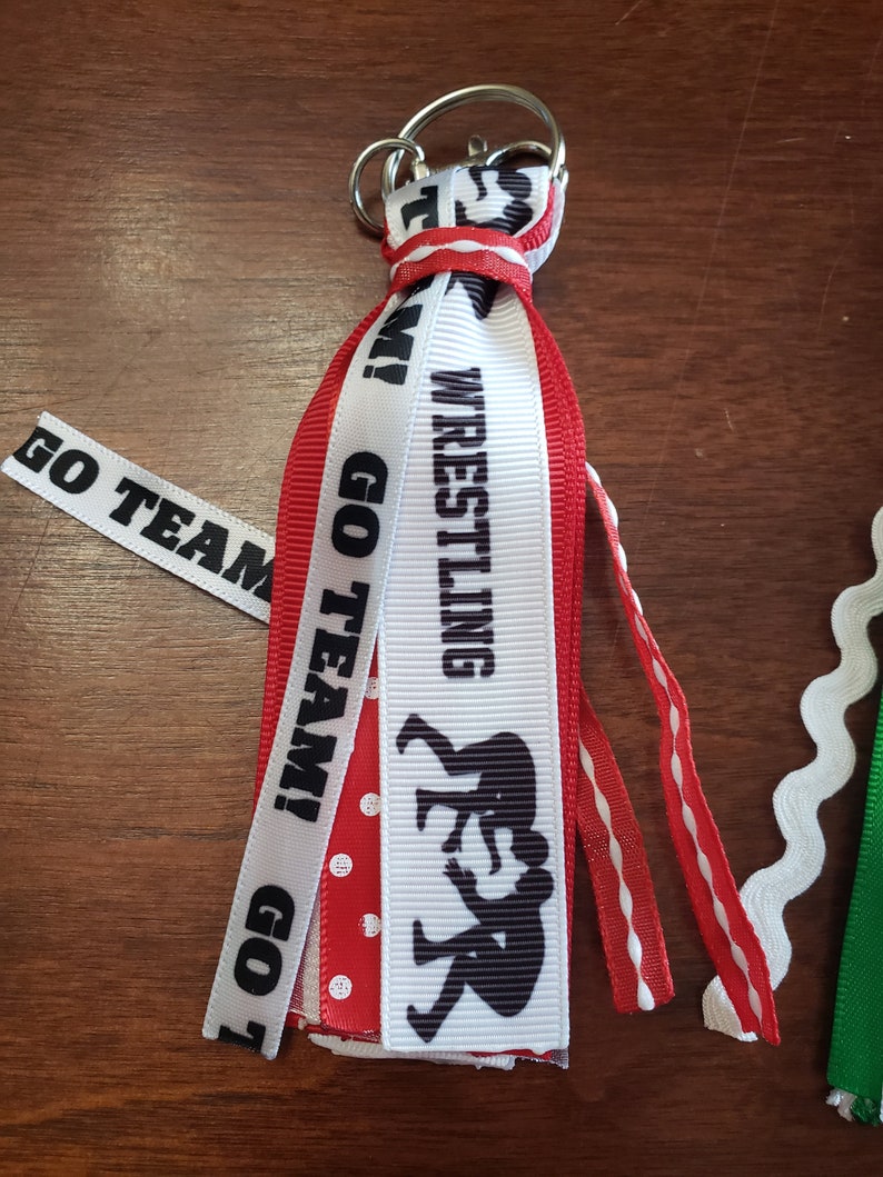 Wrestling Boy and Girl Keychains, Ribbon Keychains, Sports Keychains