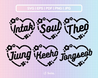 P1Harmony Svg, Png, Pdf, Jpg, Eps | P1Harmony Member Lightstick stickers decal  | Vector files for Cricut and Silhouette | Kpop Star Svg