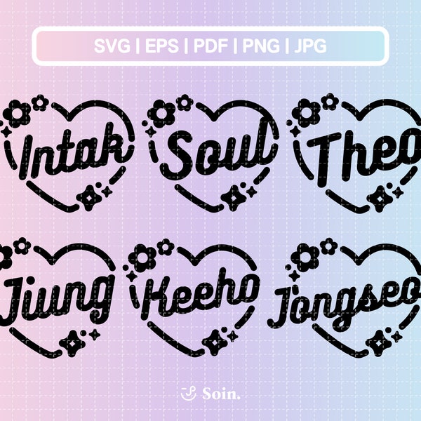 P1Harmony Svg, Png, Pdf, Jpg, Eps | P1Harmony Member Lightstick stickers decal  | Vector files for Cricut and Silhouette | Kpop Star Svg