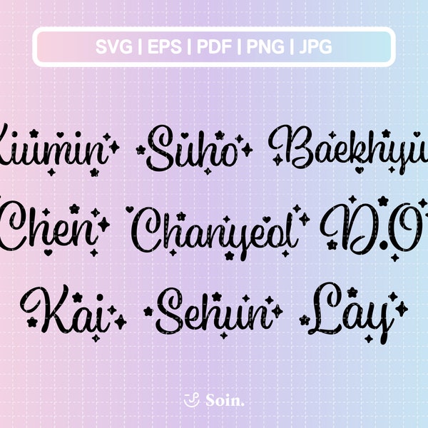 EXO Svg Eps Pdf Jpg Png | EXO Lightstick Stickers Decal Printable | Vector files for Cricut and Silhouette | Kpop Star Svg