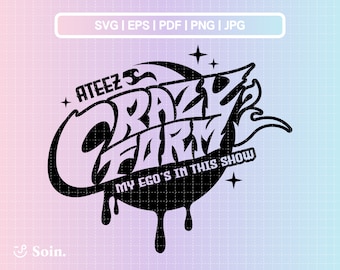 Ateez Crazy Form Svg, Png, Pdf, Jpg, Eps | Ateez Printable Decal | Vector files for Cricut and Silhouette | Kpop Star Svg