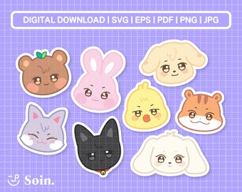 Ateez Svg, Png, Pdf, Jpg, Eps | Ateez Member Lightstick Stickers | Vector files for Cricut and Silhouette | Kpop Star Svg