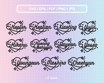 Kep1er Svg Eps Pdf Jpg Png | Kep1er Lightstick Stickers Decal Printable | Vector files for Cricut and Silhouette | Kpop Star Svg