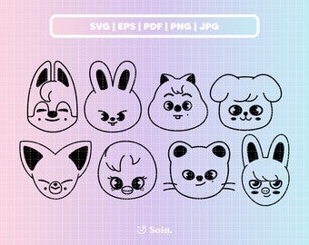 Stray Kids Svg, Png, Pdf, Jpg, Eps | Stray Kids Member Lightstick Stickers | Vector files for Cricut and Silhouette | Kpop Star Svg