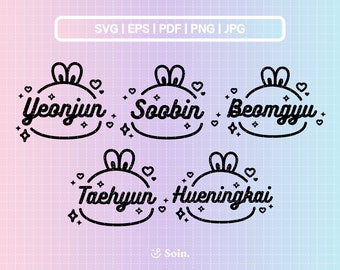 TXT Svg, Png, Pdf, Jpg, Eps | TXT Member Lightstick Stickers  | Vector files for Cricut and Silhouette | Kpop Star Svg