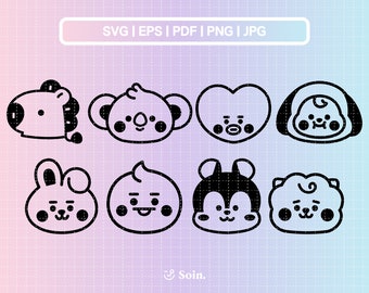 BTS Svg Eps Pdf Jpg Png | BTS Member Lightstick Decal | Vector files for Cricut and Silhouette | Kpop Star Svg | Army Bomb Decal