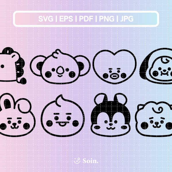 BTS Svg Eps Pdf Jpg Png | BTS Member Lightstick Decal | Vector files for Cricut and Silhouette | Kpop Star Svg | Army Bomb Decal