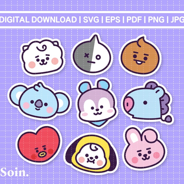 BTS Svg Eps Pdf Jpg Png | BTS Member Lightstick Decal | Vector files for Cricut and Silhouette | Kpop Star Svg | Army Bomb Decal