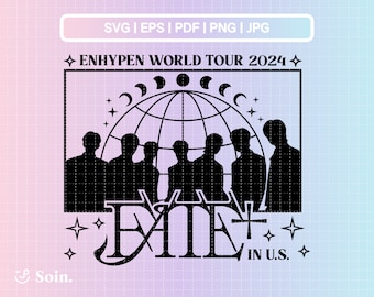 Enhypen Fate Plus U.S. Tour Svg Eps Pdf Jpg Png | Enhypen Decal Printable | Vector files for Cricut and Silhouette | Kpop Star Svg