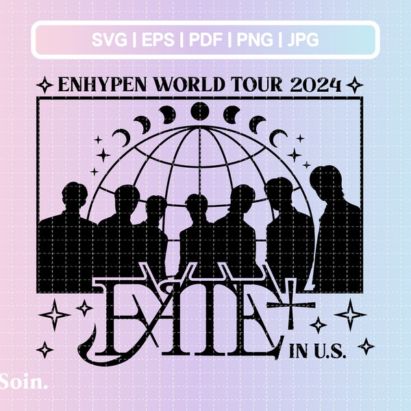 Enhypen Fate Plus U.S. Tour Svg Eps Pdf Jpg Png | Enhypen Decal Printable | Vector files for Cricut and Silhouette | Kpop Star Svg