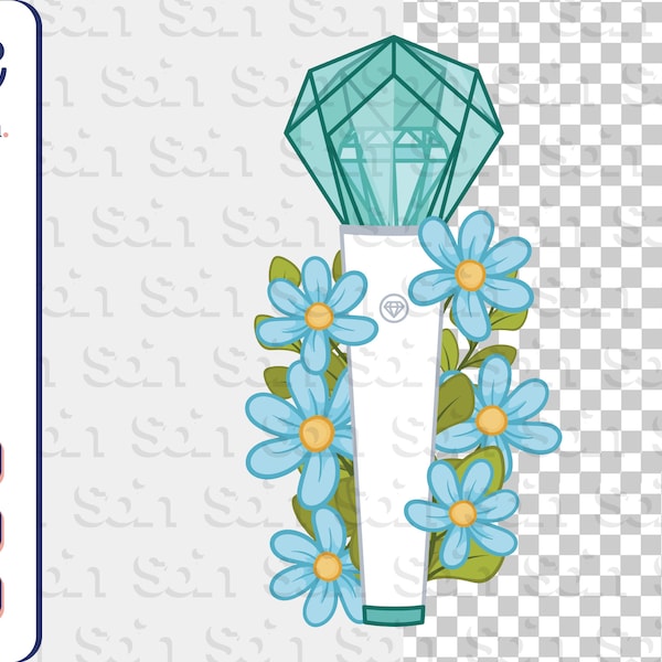 Shinee Lightstick Floral Png Jpg Pdf | Shinee Printable Decal Stickers | Kpop Lightstick Stickers