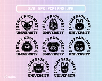 Stray Kids Svg, Png, Pdf, Jpg, Eps | Stray Kids Member Lightstick Stickers | Vector files for Cricut and Silhouette | Kpop Star Svg