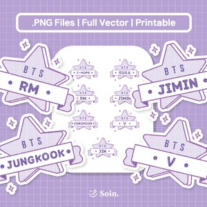 BTS Clipart Png Printable BTS Member Png Clipart Vector Files Kpop Star ...