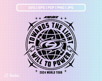 Ateez Towards The Light Tour Svg, Png, Pdf, Jpg, Eps | Ateez Printable Decal | Vector files for Cricut and Silhouette