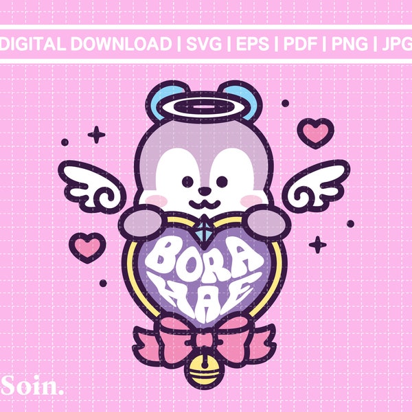 BTS Jhope Borahae Svg, Png, Pdf, Jpg, Eps | BTS Valentine Stickers Printable | Vector files for Cricut and Silhouette | Kpop Star Svg