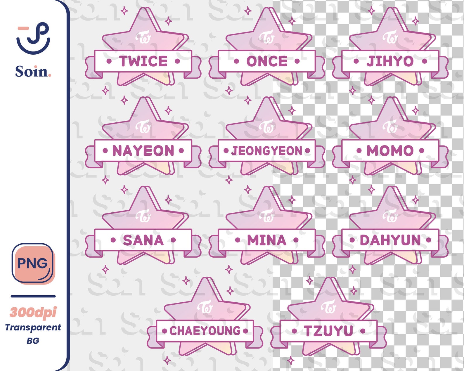 Twice Once Clipart Png Printable Twice Member Png Clipart | Etsy