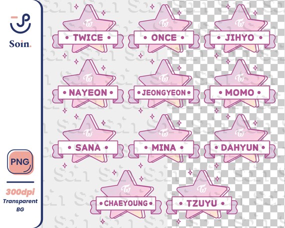 Twice Once Clipart Png Printable Twice Member Png Clipart | Etsy