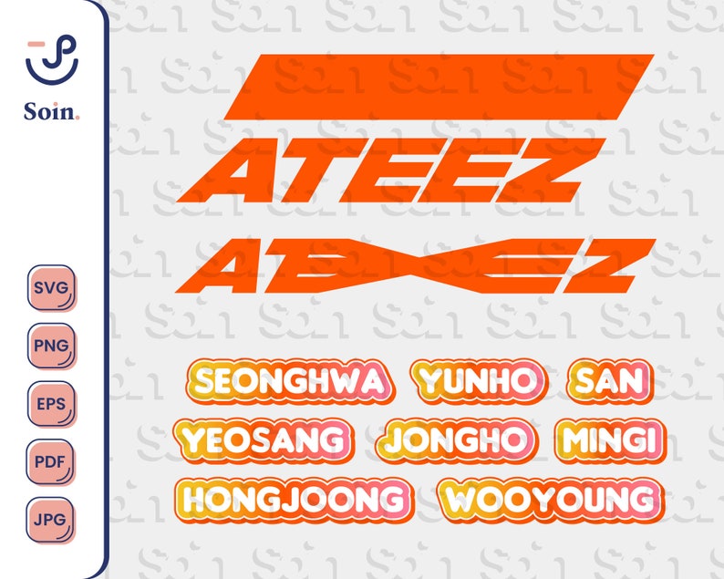 Ateez Logo Svg Png Pdf Jpg Eps Ateez Member Vector Etsy Australia