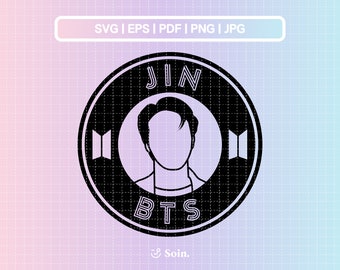 BTS Jin Svg Eps Pdf Jpg Png | BTS Member Decal | Vector files for Cricut and Silhouette | Kpop Star Svg