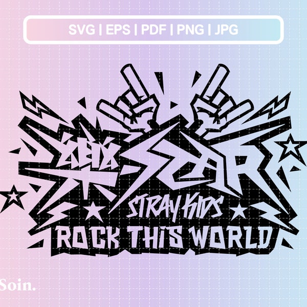 Stray Kids Rock-Star Svg, Png, Pdf, Jpg, Eps | Stray Kids Printable Decal | Vector files for Cricut and Silhouette | Kpop Star Svg