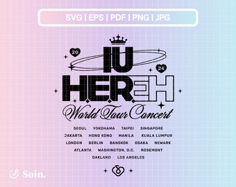 IU HER World Tour Svg, Png, Pdf, Jpg, Eps | IU Printable Decal | Vector files for Cricut and Silhouette | Kpop Star Svg