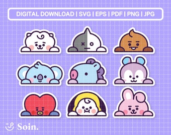 BTS Peak a boo Svg Eps Pdf Jpg Png | BTS Printable Decal | Vector files for Cricut and Silhouette | Kpop Star Svg | Army Bomb Decal