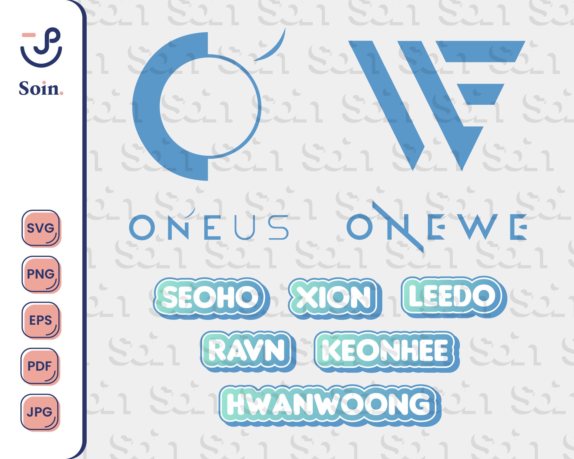 Oneus Onewe Logo Svg Png Pdf Jpg Eps Oneus Member Etsy Canada