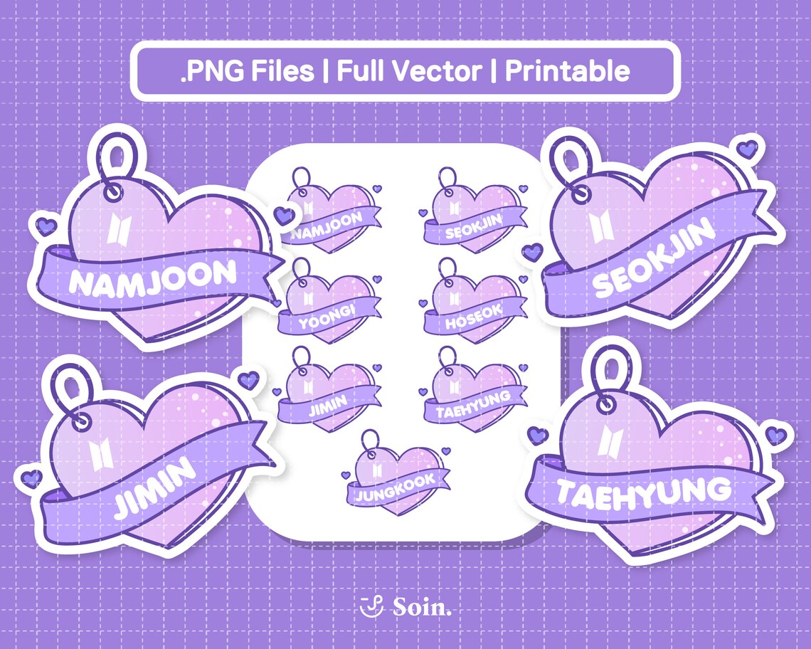 BTS Clipart Png Printable BTS Member Png Clipart Vector - Etsy