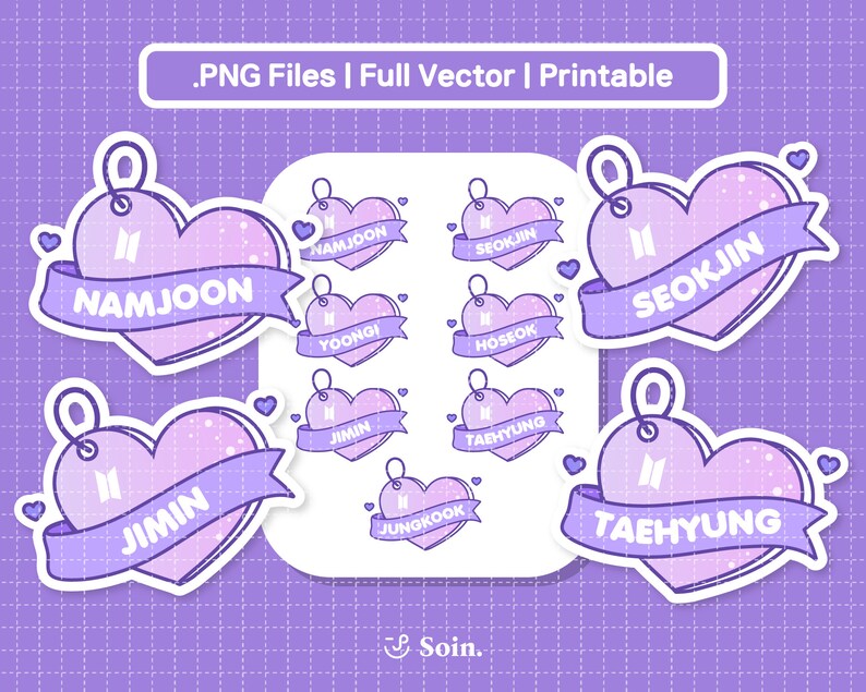 BTS Clipart Png Printable BTS Member Png Clipart Vector - Etsy