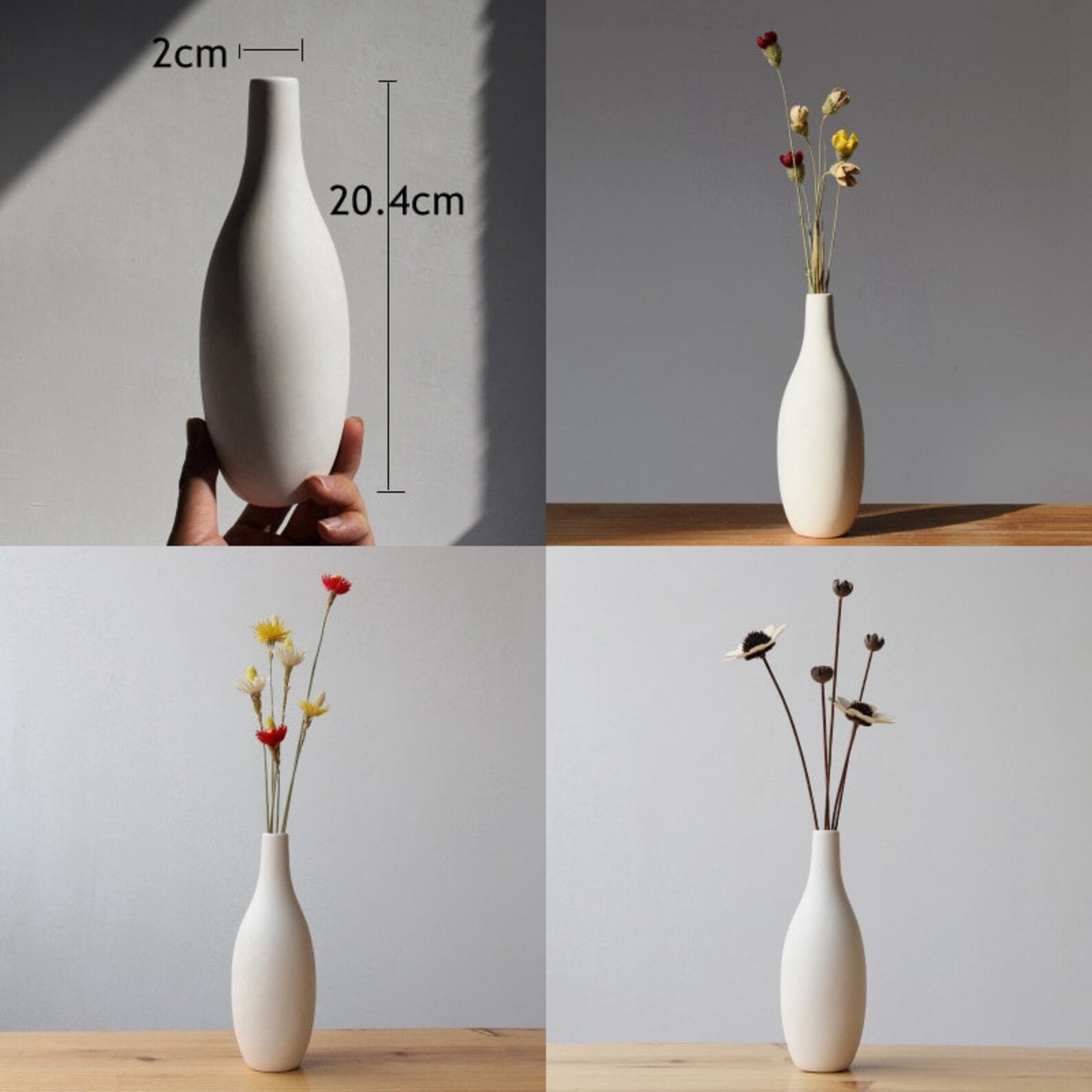 Nordic White Ceramic Flower Vase / Porcelain Vases / Pampas Etsy
