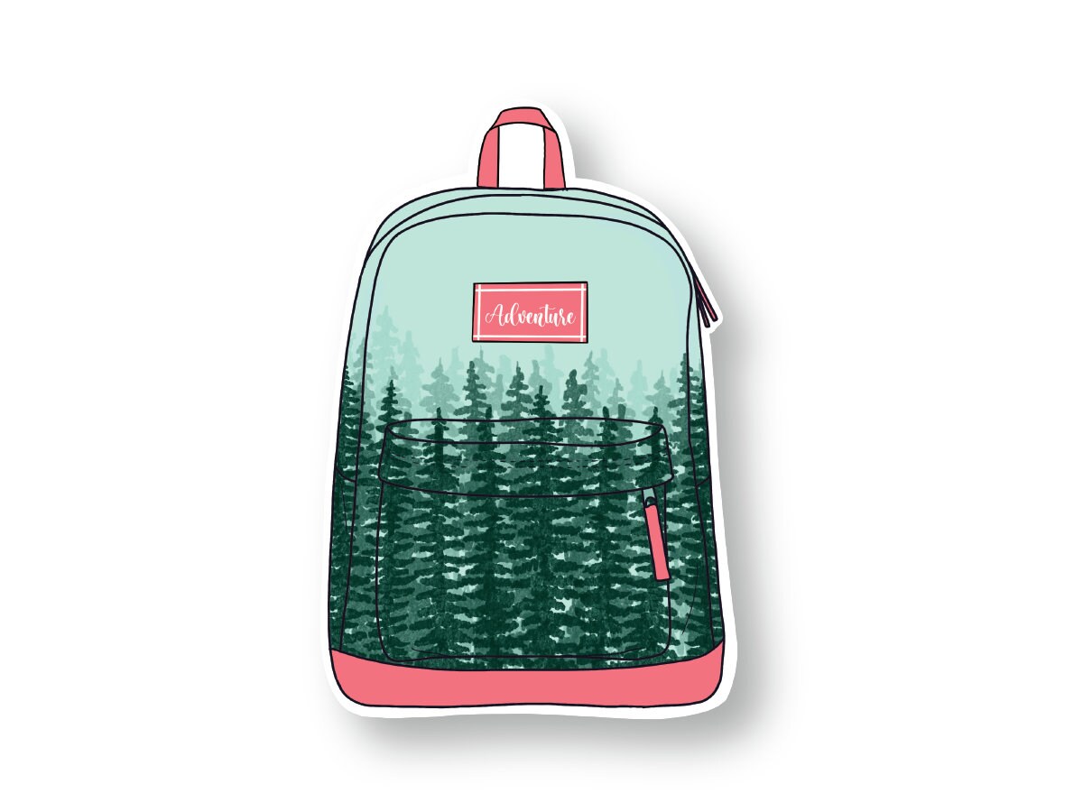 Adventure Backpack Vinyl Sticker Laminate finish Etsy