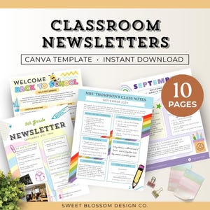 Weekly Classroom Newsletter Template, Summer School Newsletter, Classroom Newsletter, Daycare Newsletter Template, PTA Newsletter Template