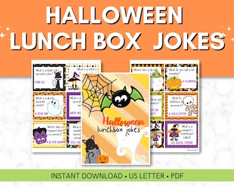 Halloween Lunchbox Jokes Kid, Lunch notes, Joke Lunch Box Notes, Joke Cards For Kids, Printable Lunch Note, Funny Lunchbox Cards