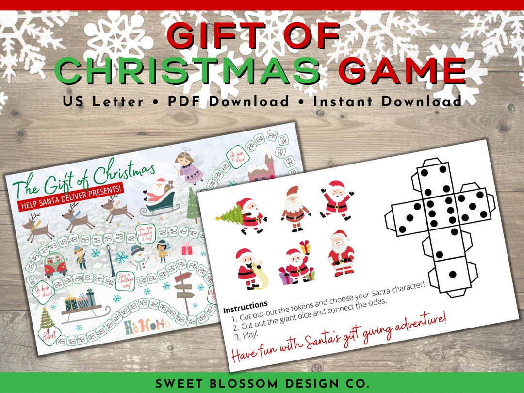 Gift of Christmas Printable Game Christmas Board Game - Etsy