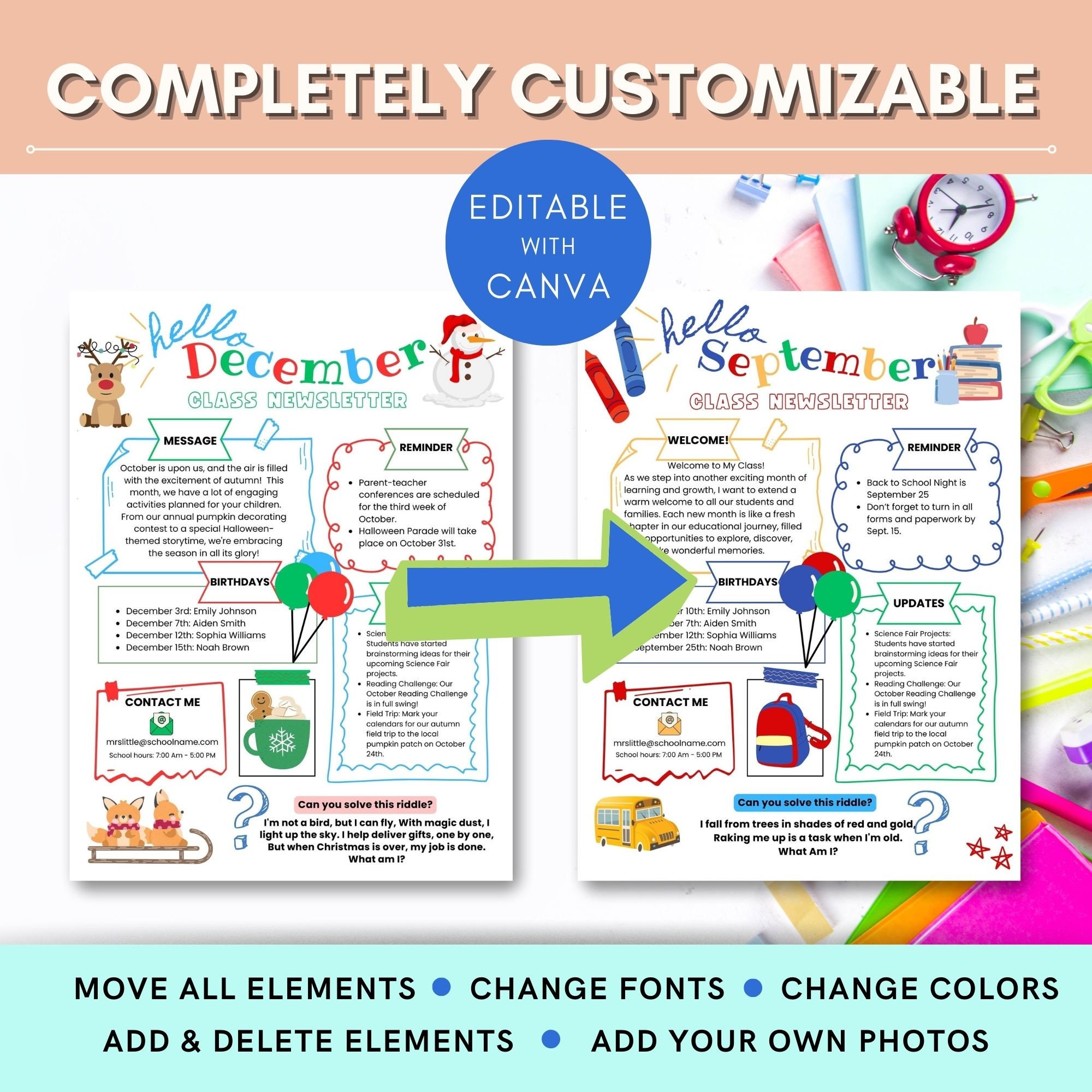 Weekly Classroom Newsletter Template Monthly Newsletter School