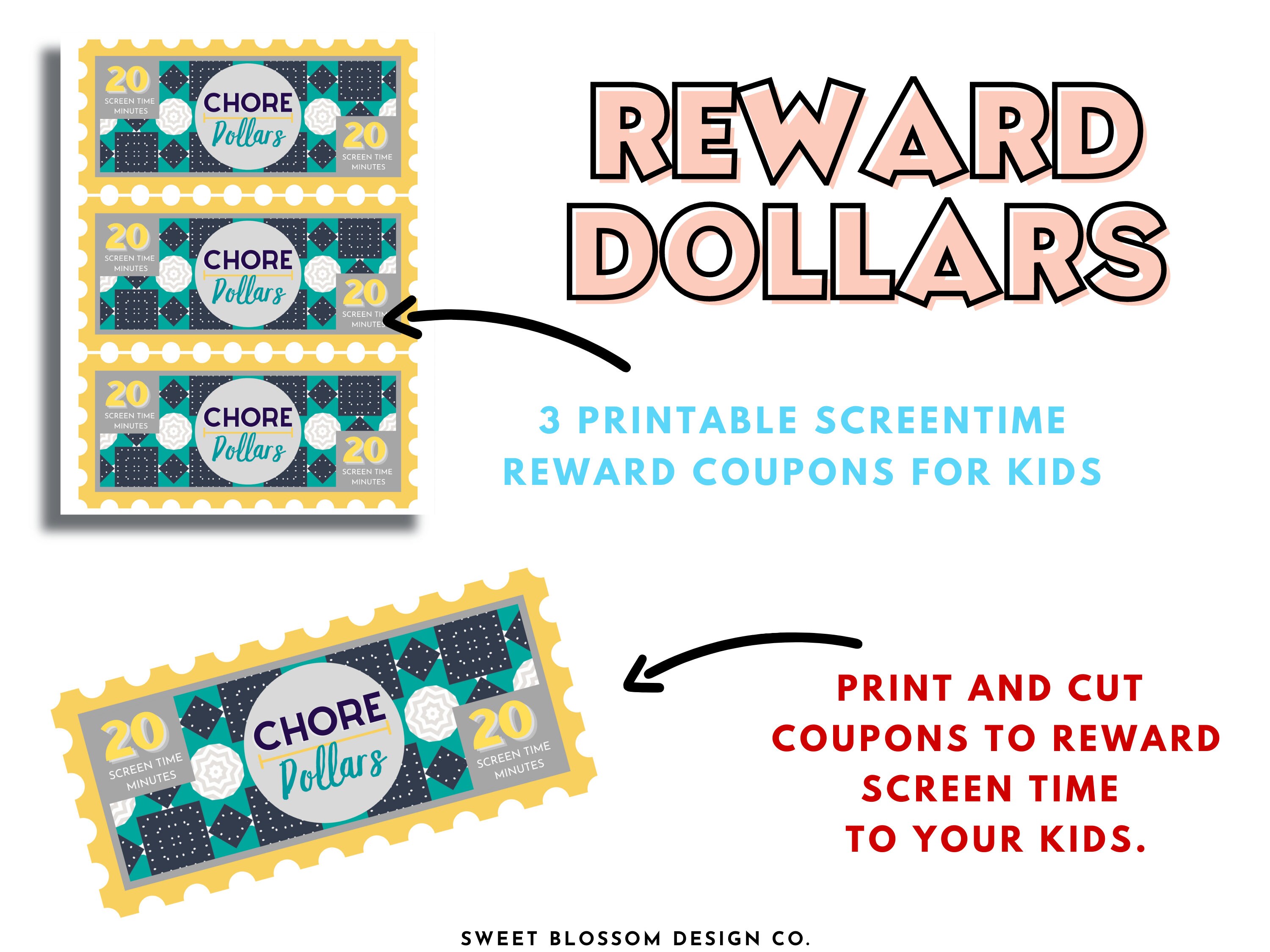 Reward Dollars for Kids, Printable Chore Dollars, Reward Bucks, Screen ...