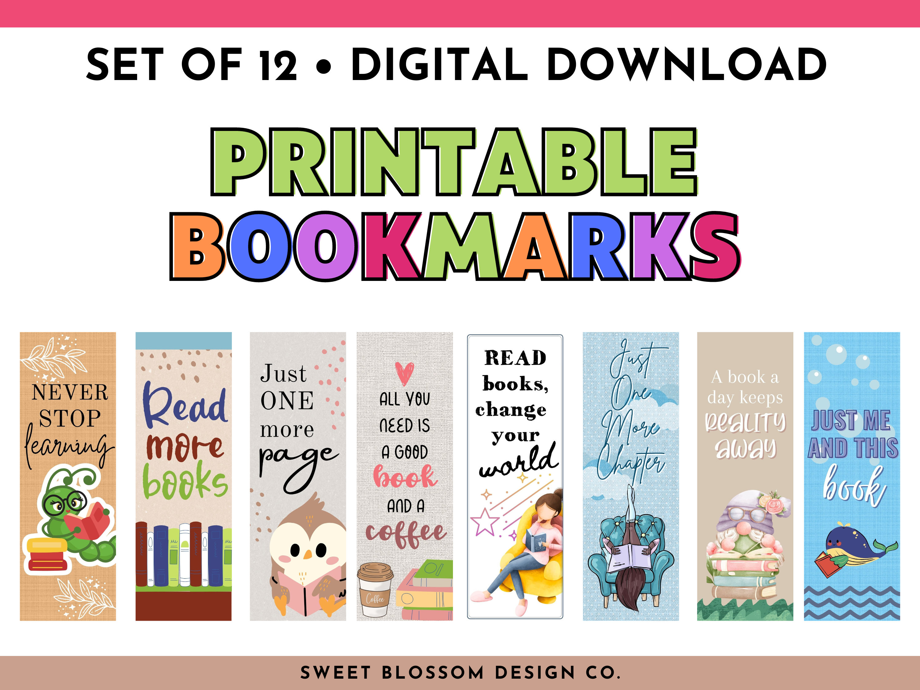 Printable Bookmarks, Motivational Bookmarks for Kids, Make Reading Fun