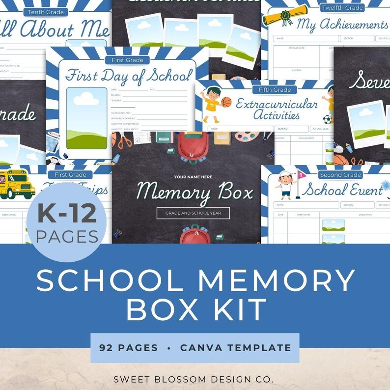 School Memory Box Printable Kit, School Memory Box Editable,get to Know ...