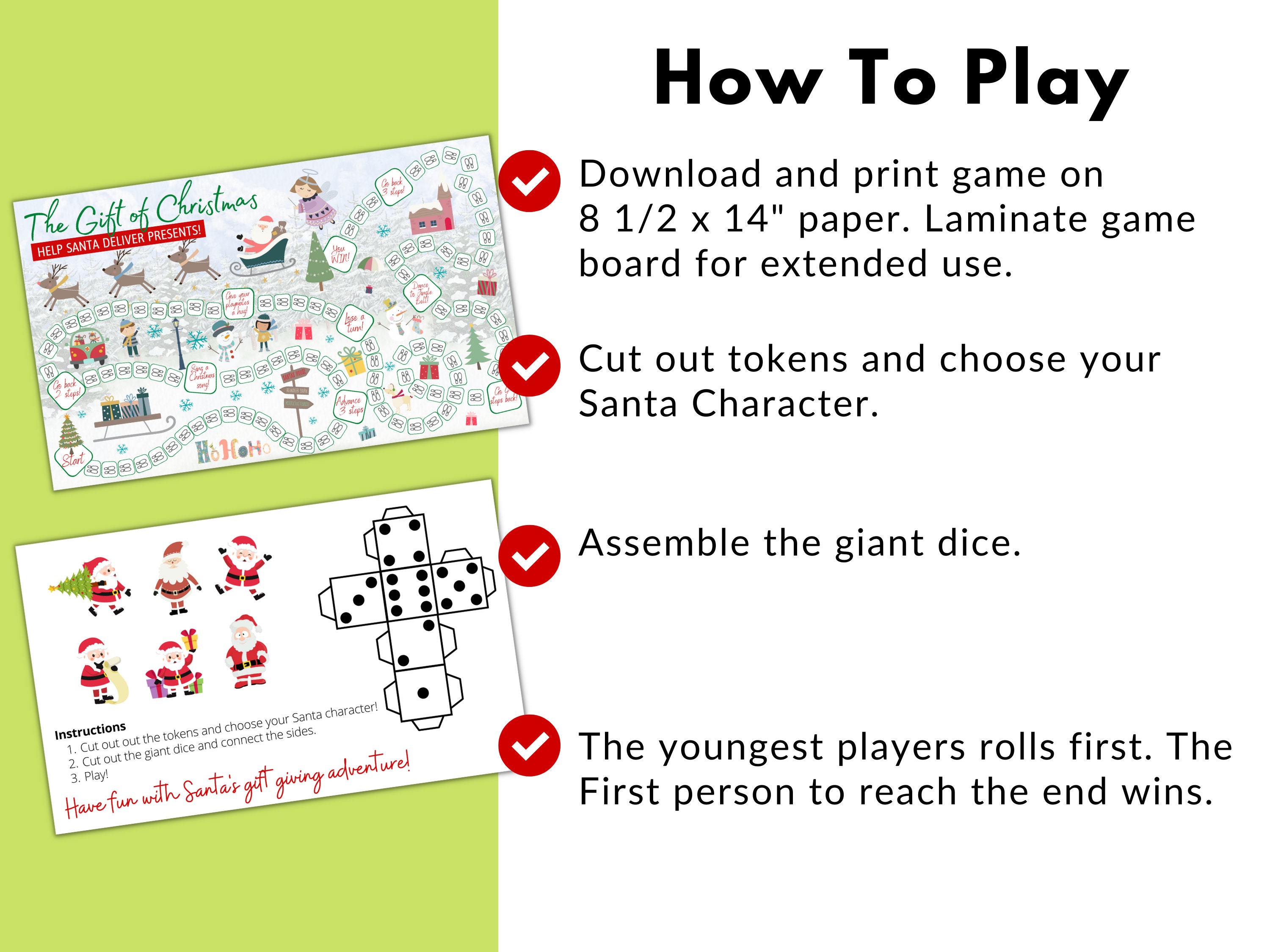 Gift of Christmas Printable Game Christmas Board Game - Etsy